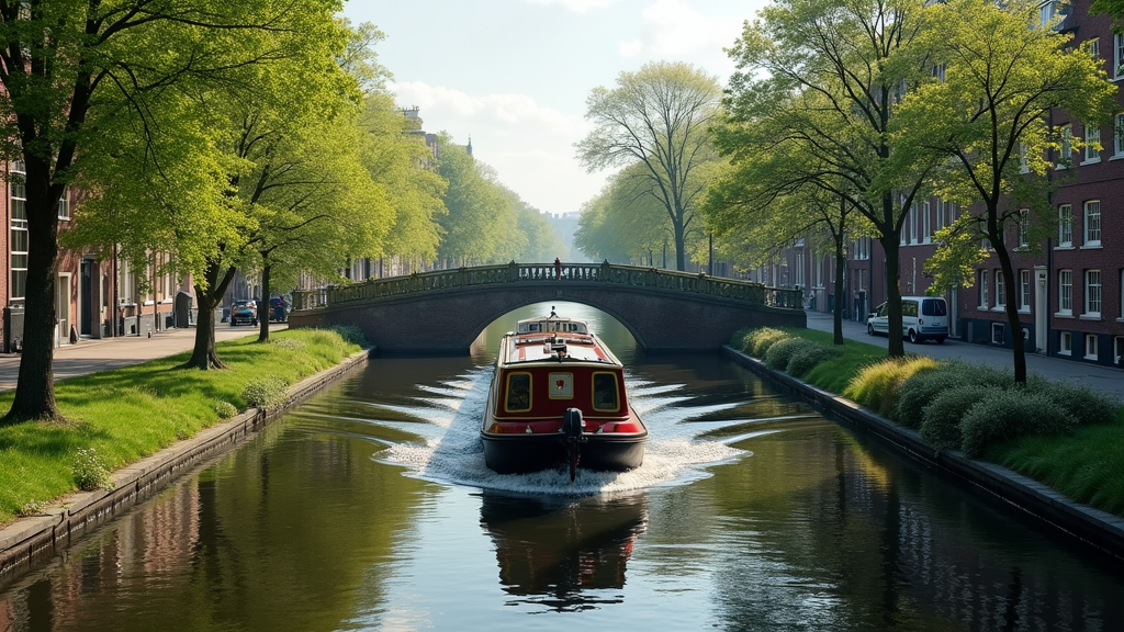 Scenic canal journey